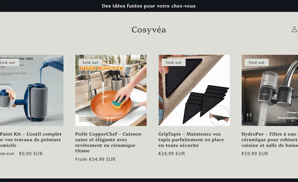 Exemple de boutique Shopify – démo agence Valentin DEV