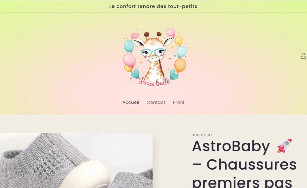 Exemple de boutique Shopify – démo agence Valentin DEV