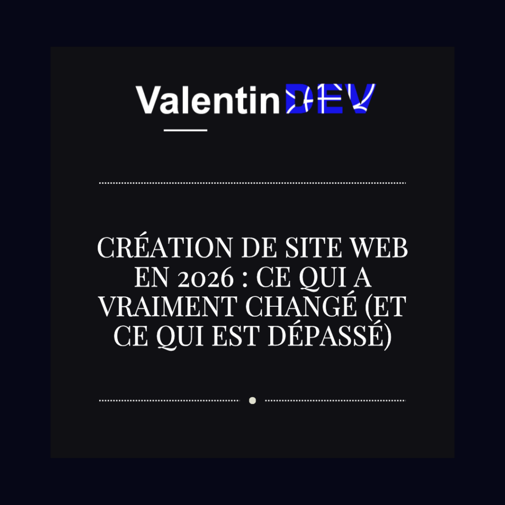 Création de site web en 2026 : ce qui a vraiment changé (et ce qui est ...